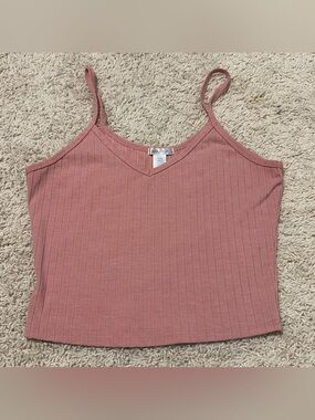 Bozzolo Pink Ribbed V-Neck Cami